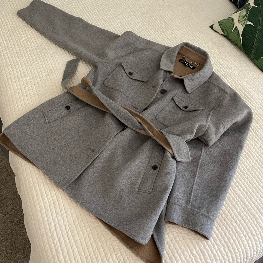 J. Crew Gray and Tan Utility Jacket